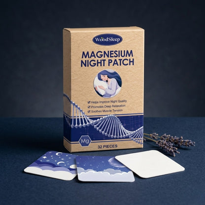 The Deep Rest Patch — box of 32 lavender and magnesium night patches with three patches in front